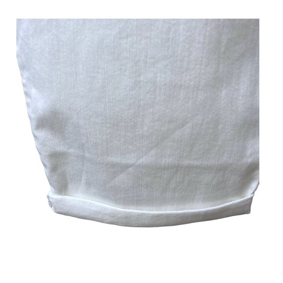 Lands End White Jeans Plus Size 22W Mid Rise Roll Cuff Womens Crop Slimming Pant - Picture 12 of 14